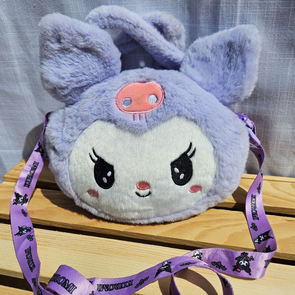Sanrio Kuromi Plush Bag - Purple and White